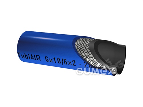 Tlaková hadica na vodu a vzduch TUBI AIR, 6/12mm, 16bar, PVC/PVC, -5°C/+60°C, modrá